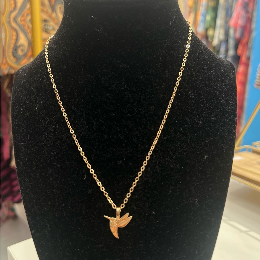 Gold Bird Pendant Necklace